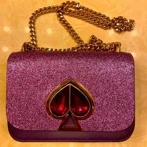 nicola glitter twistlock small convertible chain shoulder bag